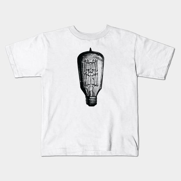 Vintage Light Bulb Retro Kids T-Shirt by Dimma Viral